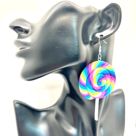 Large Lollipop Earrings - Oversized Earrings - Statement Earrings - Candy Earrin - Picture 7 of 8